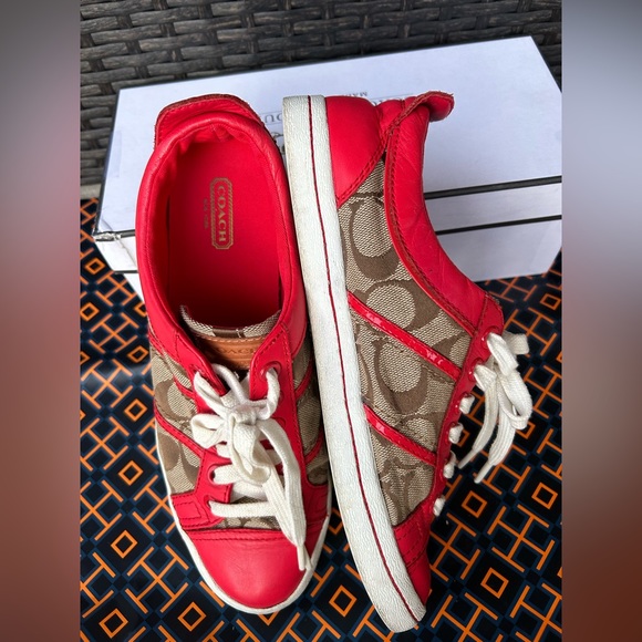 Coach red sneakers shoes - Picture 5 of 8